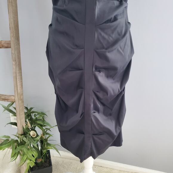 Xscape By Joanna Chen Black Sleeveless Ruched Midi Dress Size 14 - Picture 6 of 9